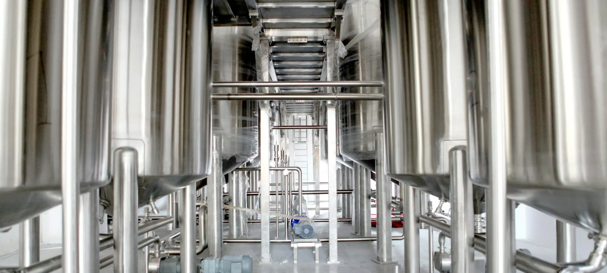 Bioprocess tank hall in a life-sciences facility