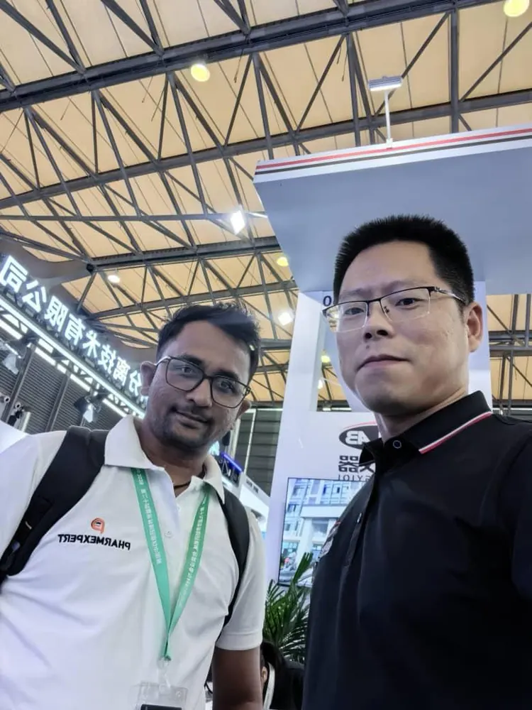 A PharmExpert colleague with a contact met at an international exhibition